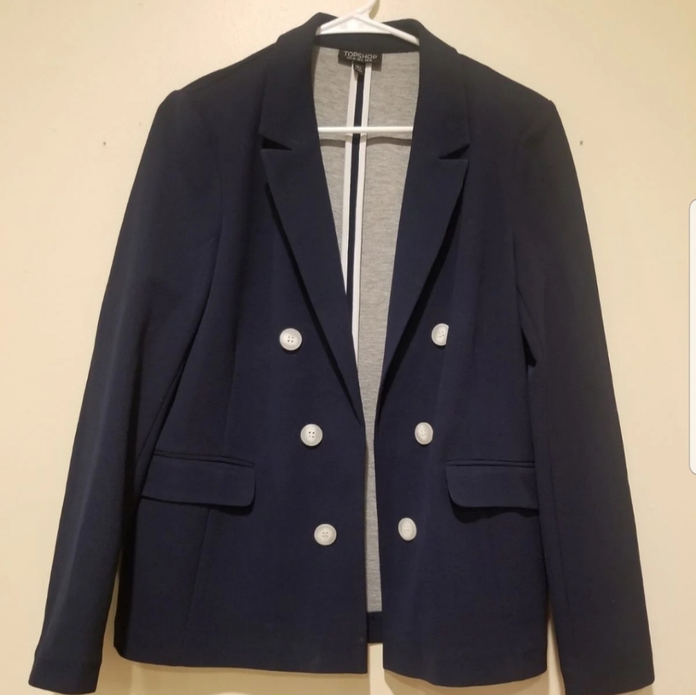 TOPSHOP Size 6 Blazer in Navy